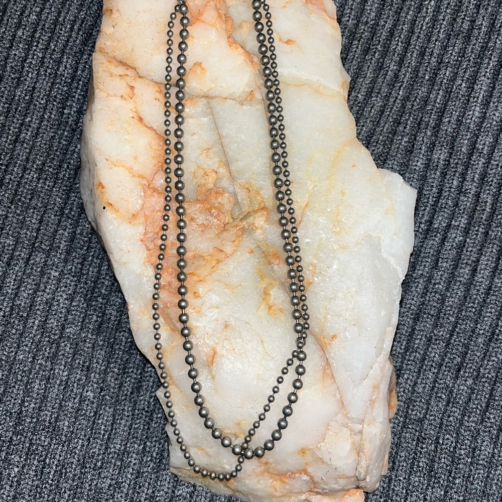 Sabika Silver Beaded Necklace